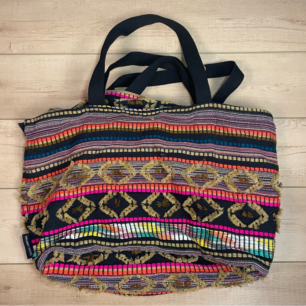 Vintage Addition Large Travel Aztec Boho Tribal Yoga Tote Bag